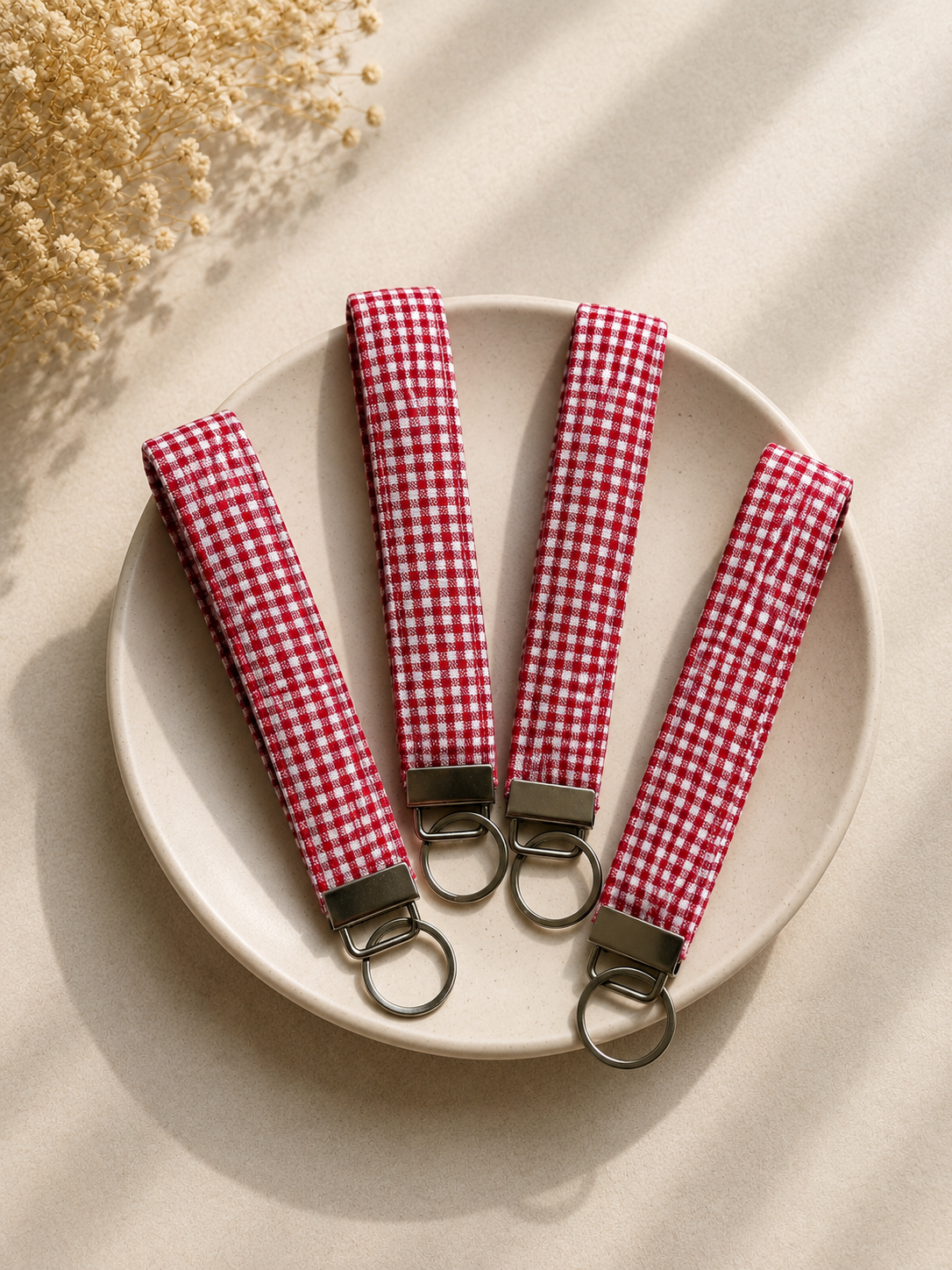 Red Check Keychain