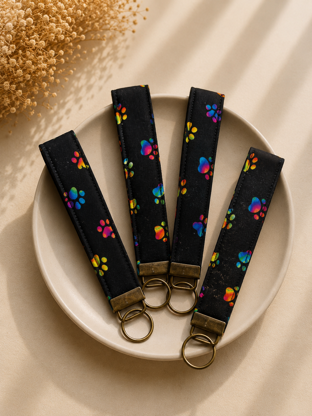 Muti Color Dog Paw Keychain